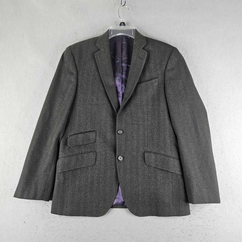 Ted Baker Endurance Mens 36S Gray Herringbone Wool Two Button Suit Jacket Blazer
